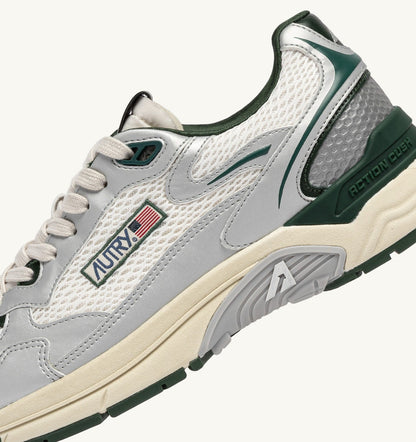 AUTRY HYPERWAY SNEAKERS IN SILVER, WHISPER WHITE AND MOUNTAIN SYNTHETIC LEATHER AND MESH
