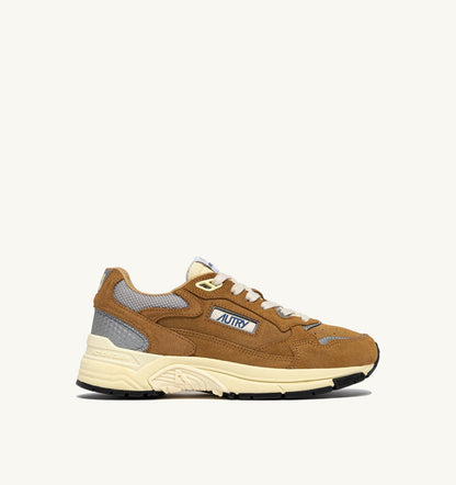 AUTRY HYPERWAY SNEAKERS IN COPPER AND SILVER MESH AND SUEDE