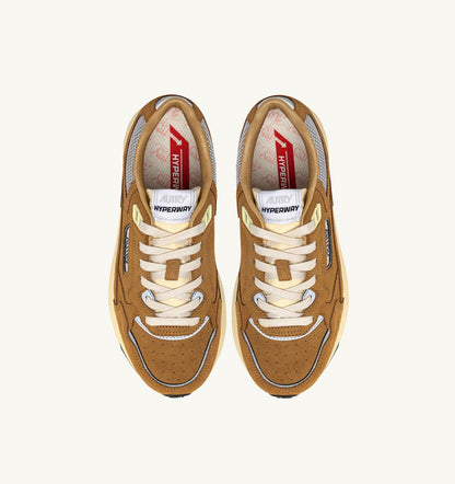 AUTRY HYPERWAY SNEAKERS IN COPPER AND SILVER MESH AND SUEDE