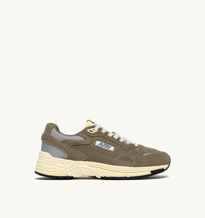 AUTRY HYPERWAY SNEAKERS IN THYME AND SILVER MESH AND SUEDE