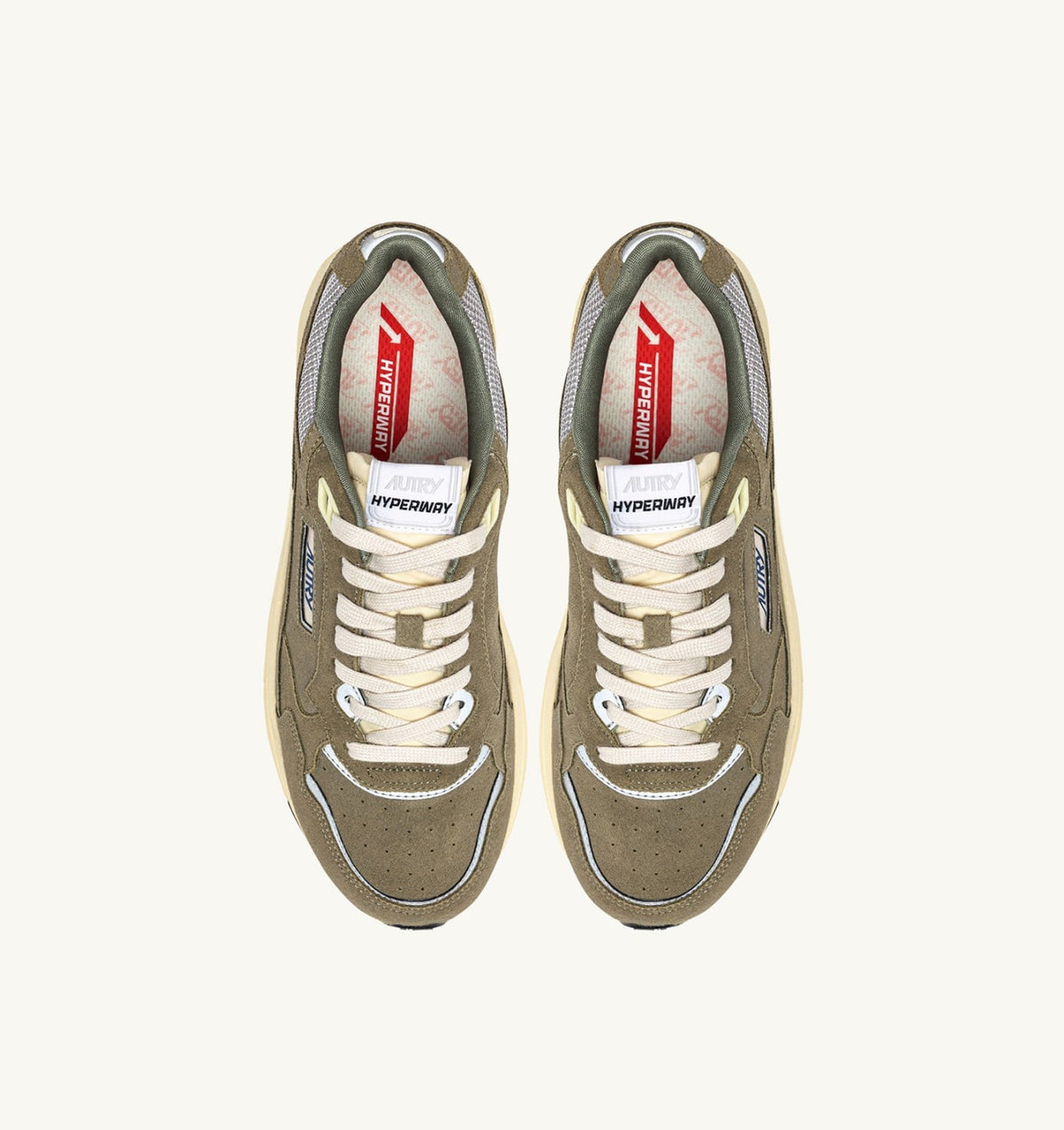 AUTRY HYPERWAY SNEAKERS IN THYME AND SILVER MESH AND SUEDE