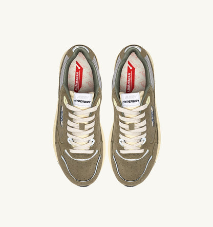 AUTRY HYPERWAY SNEAKERS IN THYME AND SILVER MESH AND SUEDE