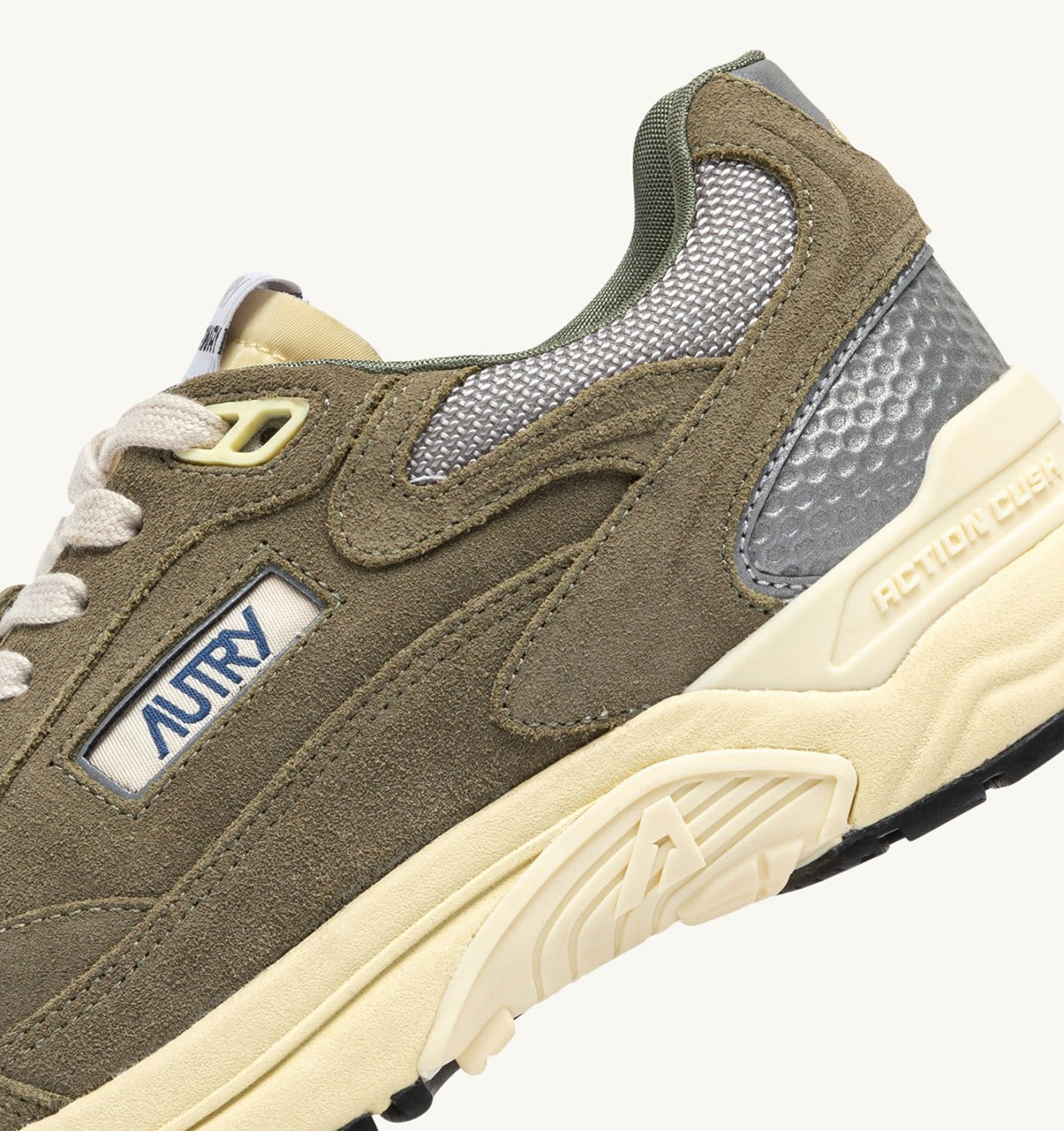 AUTRY HYPERWAY SNEAKERS IN THYME AND SILVER MESH AND SUEDE