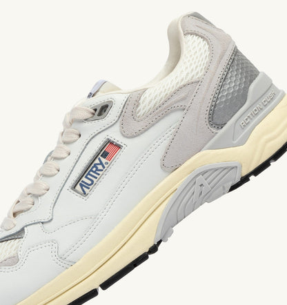 AUTRY HYPERWAY SNEAKERS IN WHITE AND GRAY MESH AND LEATHER