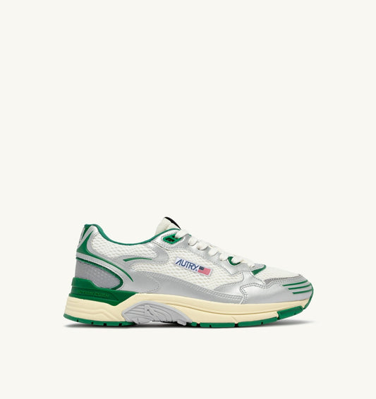 AUTRY HYPERWAY SNEAKERS IN WHITE SILVER AND AMAZON SYNTHETIC LEATHER AND MESH