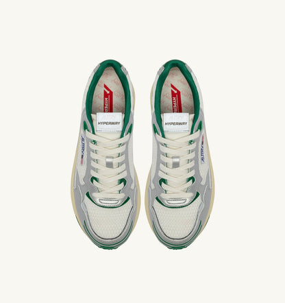 AUTRY HYPERWAY SNEAKERS IN WHITE SILVER AND AMAZON SYNTHETIC LEATHER AND MESH