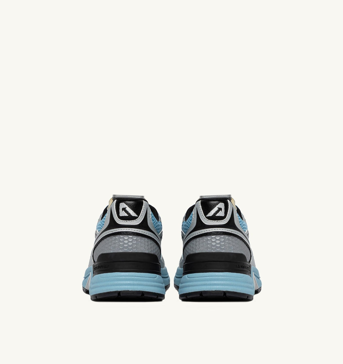 AUTRY HYPERWAY SNEAKERS IN SILVER BLACK AND FORGET ME NOT SYNTHETIC LEATHER AND MESH