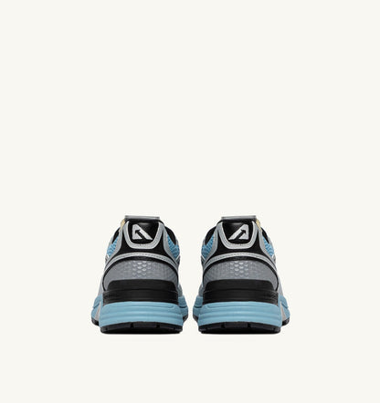 AUTRY HYPERWAY SNEAKERS IN SILVER BLACK AND FORGET ME NOT SYNTHETIC LEATHER AND MESH