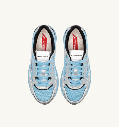 AUTRY HYPERWAY SNEAKERS IN SILVER BLACK AND FORGET ME NOT SYNTHETIC LEATHER AND MESH