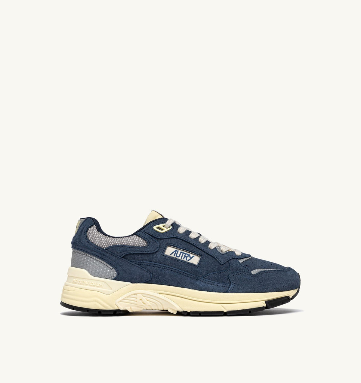 AUTRY HYPERWAY SNEAKERS IN DENIM AND SILVER MESH AND SUEDE