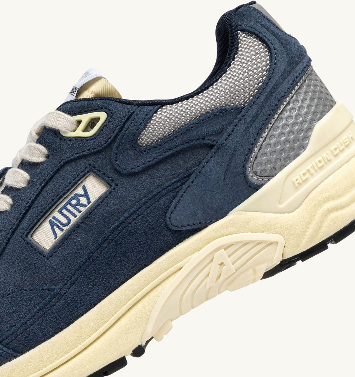 AUTRY HYPERWAY SNEAKERS IN DENIM AND SILVER MESH AND SUEDE
