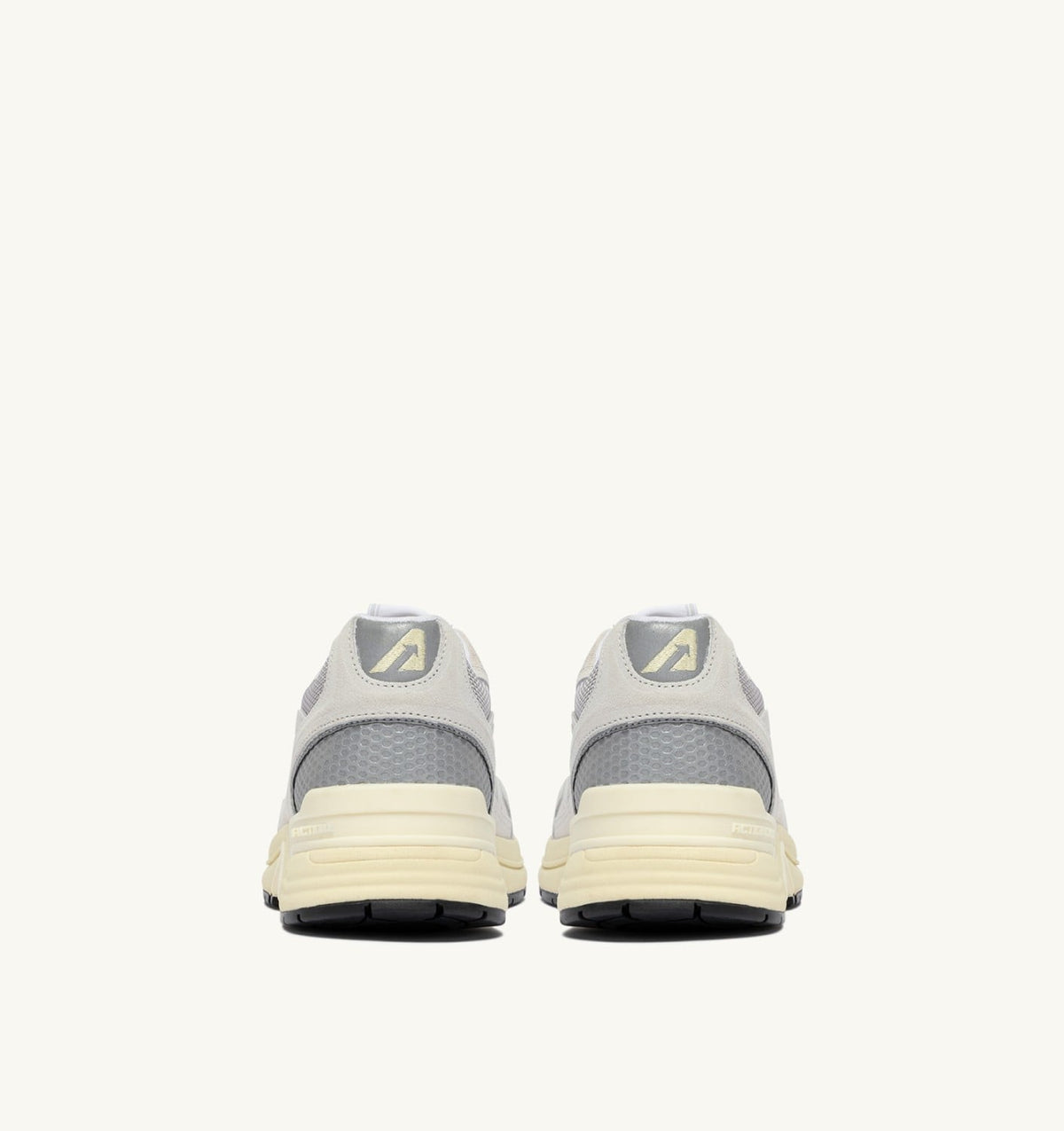 AUTRY HYPERWAY SNEAKERS IN WHITE AND SILVER MESH AND SUEDE
