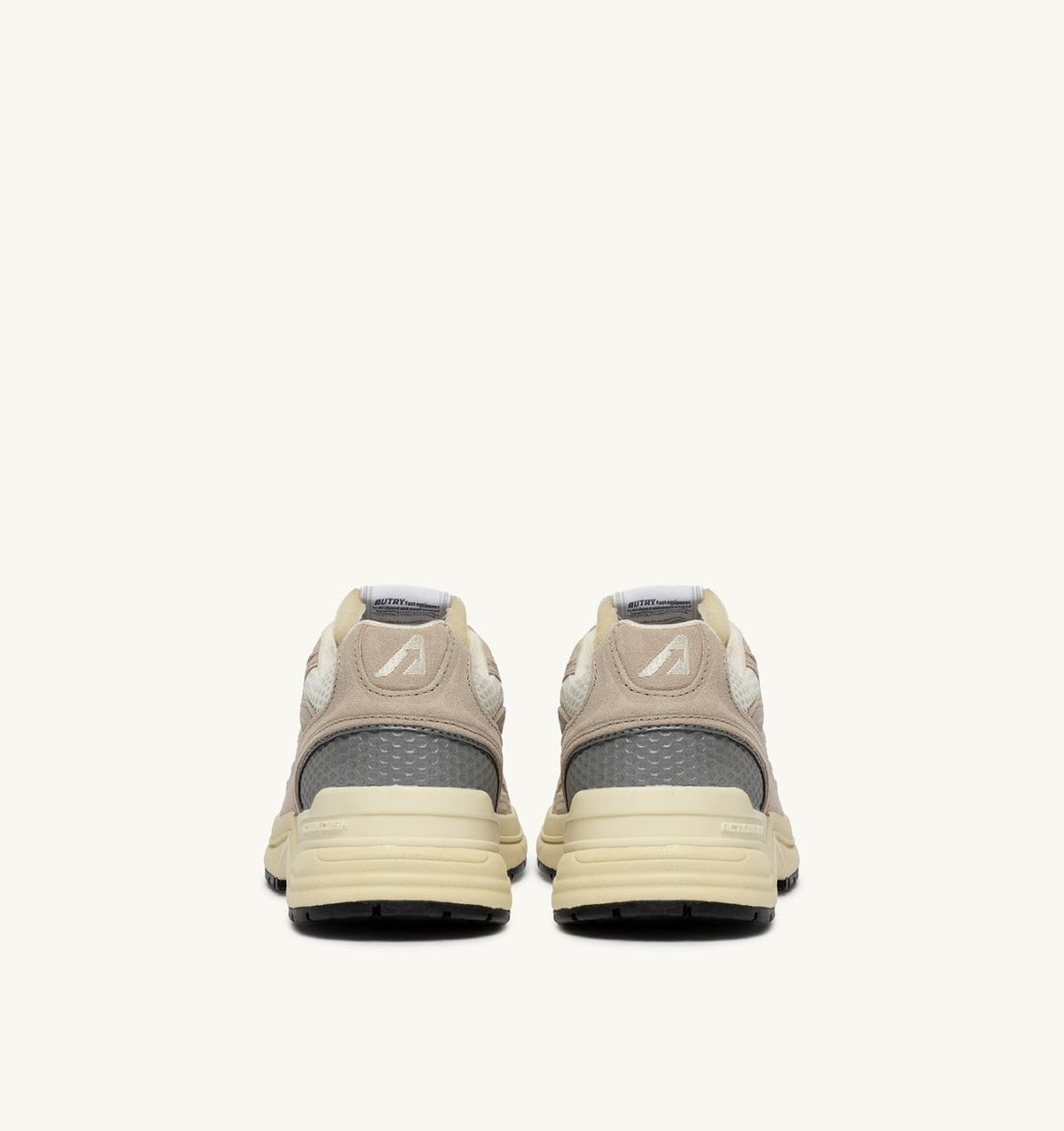 AUTRY HYPERWAY SNEAKERS IN SAND BROWN AND SILVER-TONE SUEDE AND MESH
