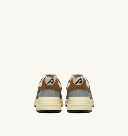 AUTRY HYPERWAY SNEAKERS IN CIGAR AND SILVER MESH AND SUEDE