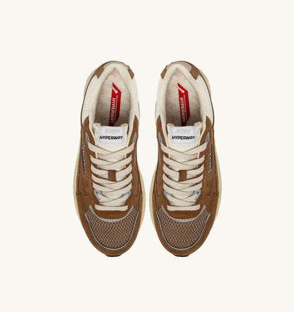 AUTRY HYPERWAY SNEAKERS IN CIGAR AND SILVER MESH AND SUEDE
