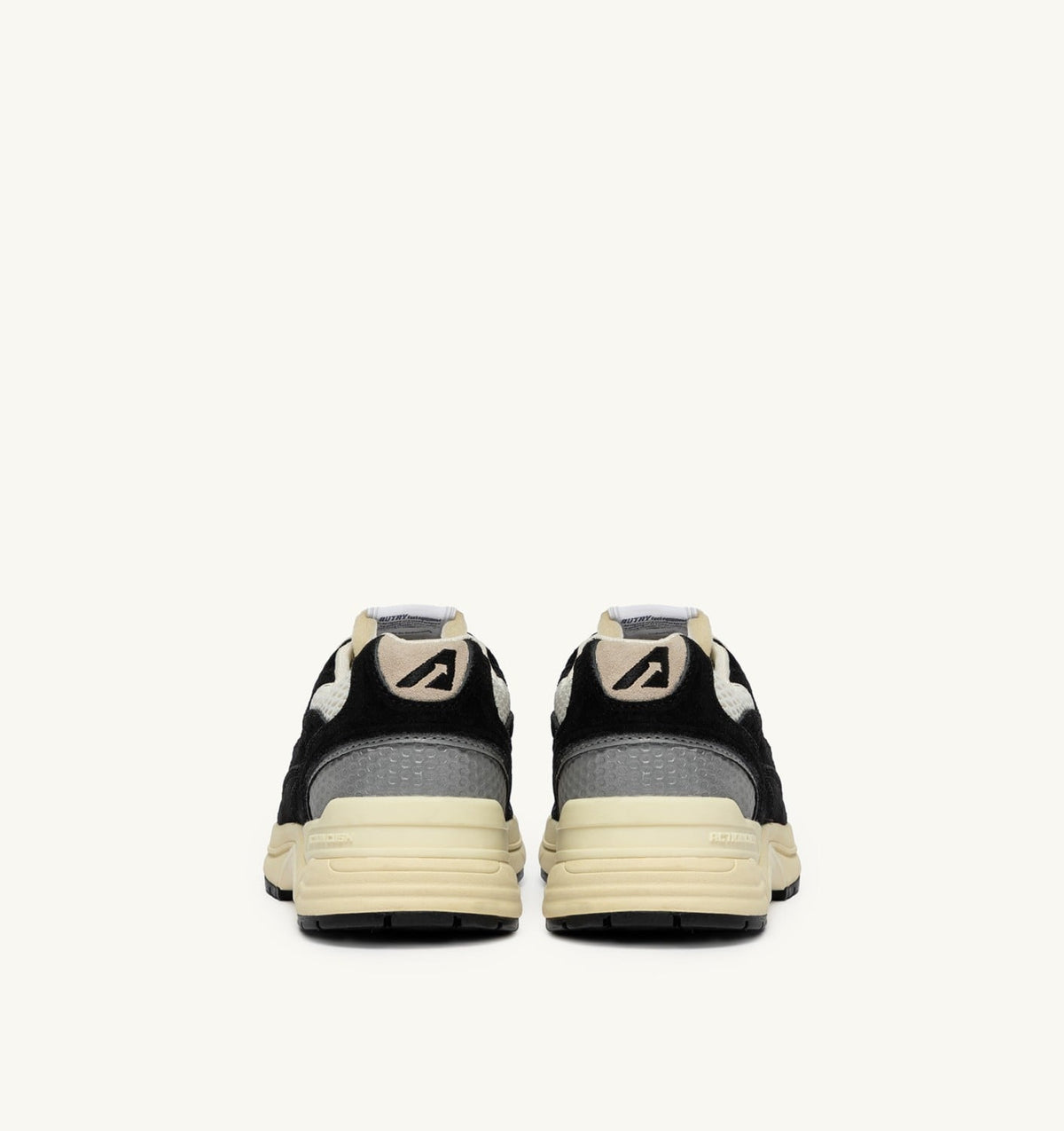 AUTRY HYPERWAY SNEAKERS IN BLACK AND SILVER MESH AND SUEDE
