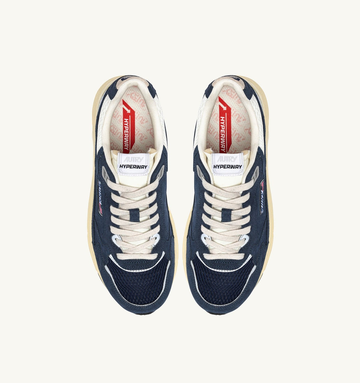 AUTRY HYPERWAY SNEAKERS IN BLUETTE AND MARSHMALLOW MESH AND SUEDE