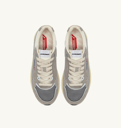 AUTRY HYPERWAY SNEAKERS IN MARSHMALLOW AND LEAD SUEDE AND MESH