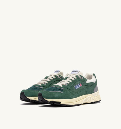 AUTRY HYPERWAY SNEAKERS IN MALACHITE AND SILVER MESH AND SUEDE