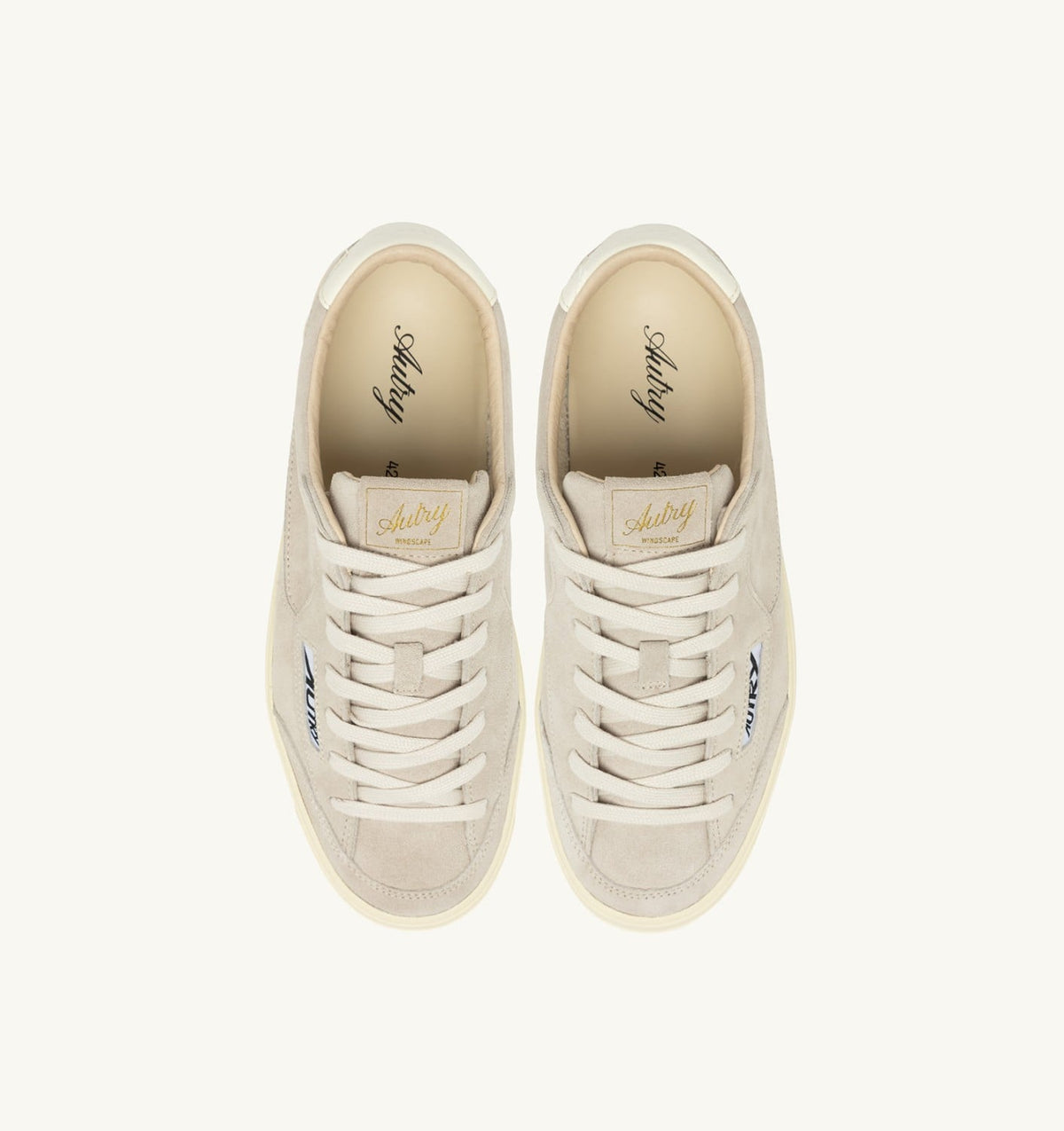 AUTRY WINDSCAPE LOW SNEAKERS IN ROCK AND MARSHMALLOW SUEDE