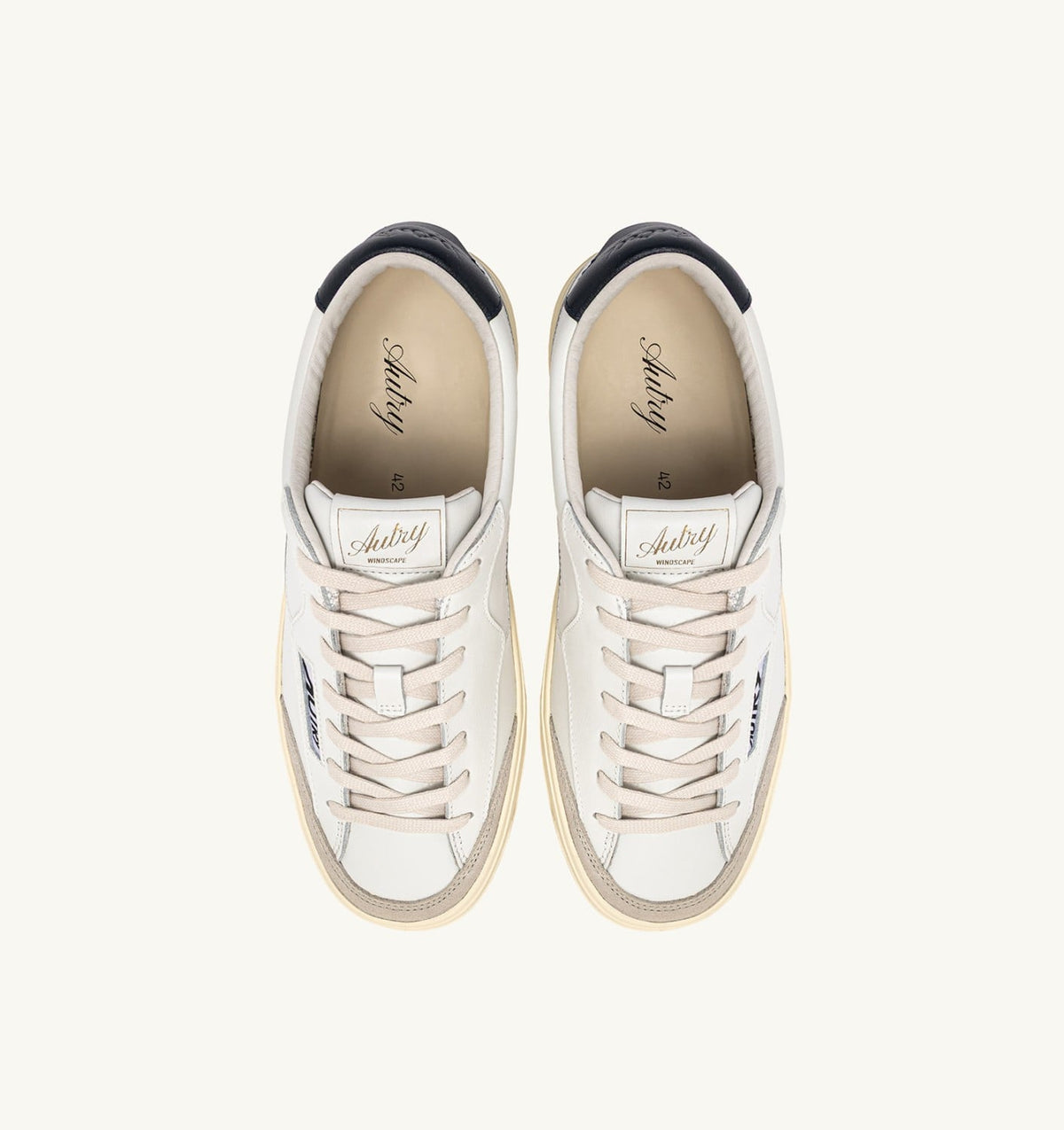 AUTRY WINDSCAPE LOW SNEAKERS IN WHITE AND SPACE LEATHER