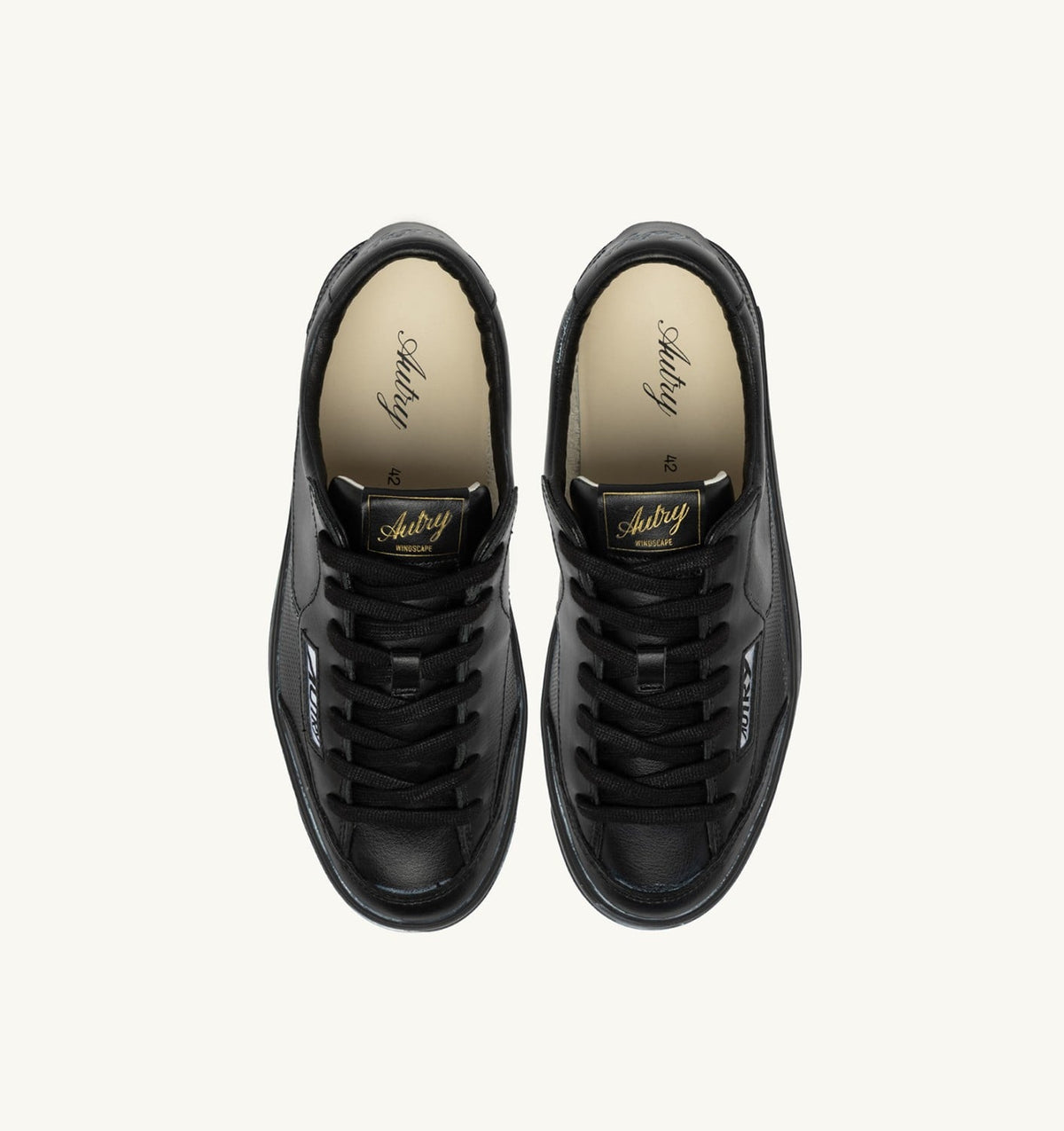 AUTRY WINDSCAPE LOW SUPER VINTAGE SNEAKERS IN BLACK LEATHER