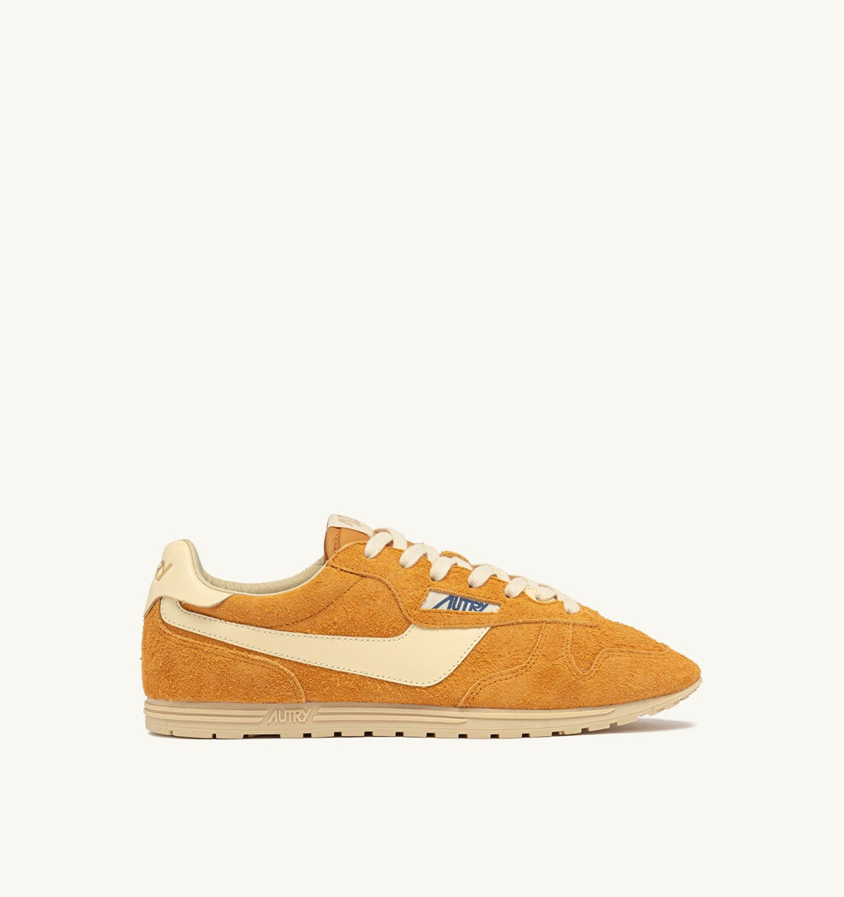 AUTRY SNEAKERS WINDSPIN IN SUEDE AND LEATHER COLOR CADMIUM AND RUTABAGA