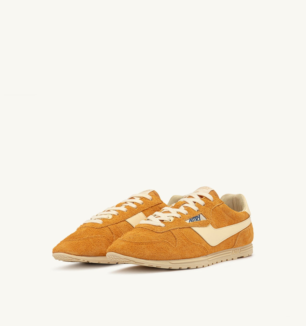 AUTRY SNEAKERS WINDSPIN IN SUEDE AND LEATHER COLOR CADMIUM AND RUTABAGA