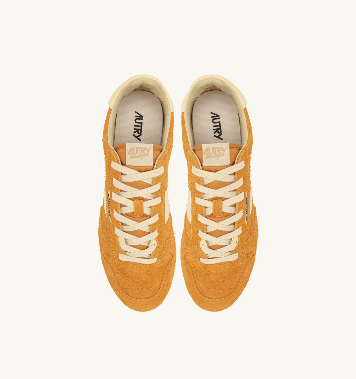 AUTRY SNEAKERS WINDSPIN IN SUEDE AND LEATHER COLOR CADMIUM AND RUTABAGA