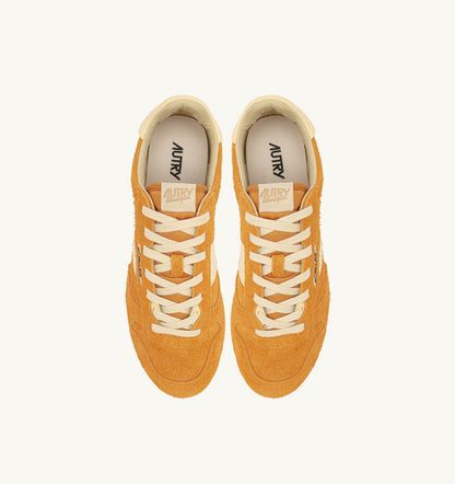AUTRY SNEAKERS WINDSPIN IN SUEDE AND LEATHER COLOR CADMIUM AND RUTABAGA