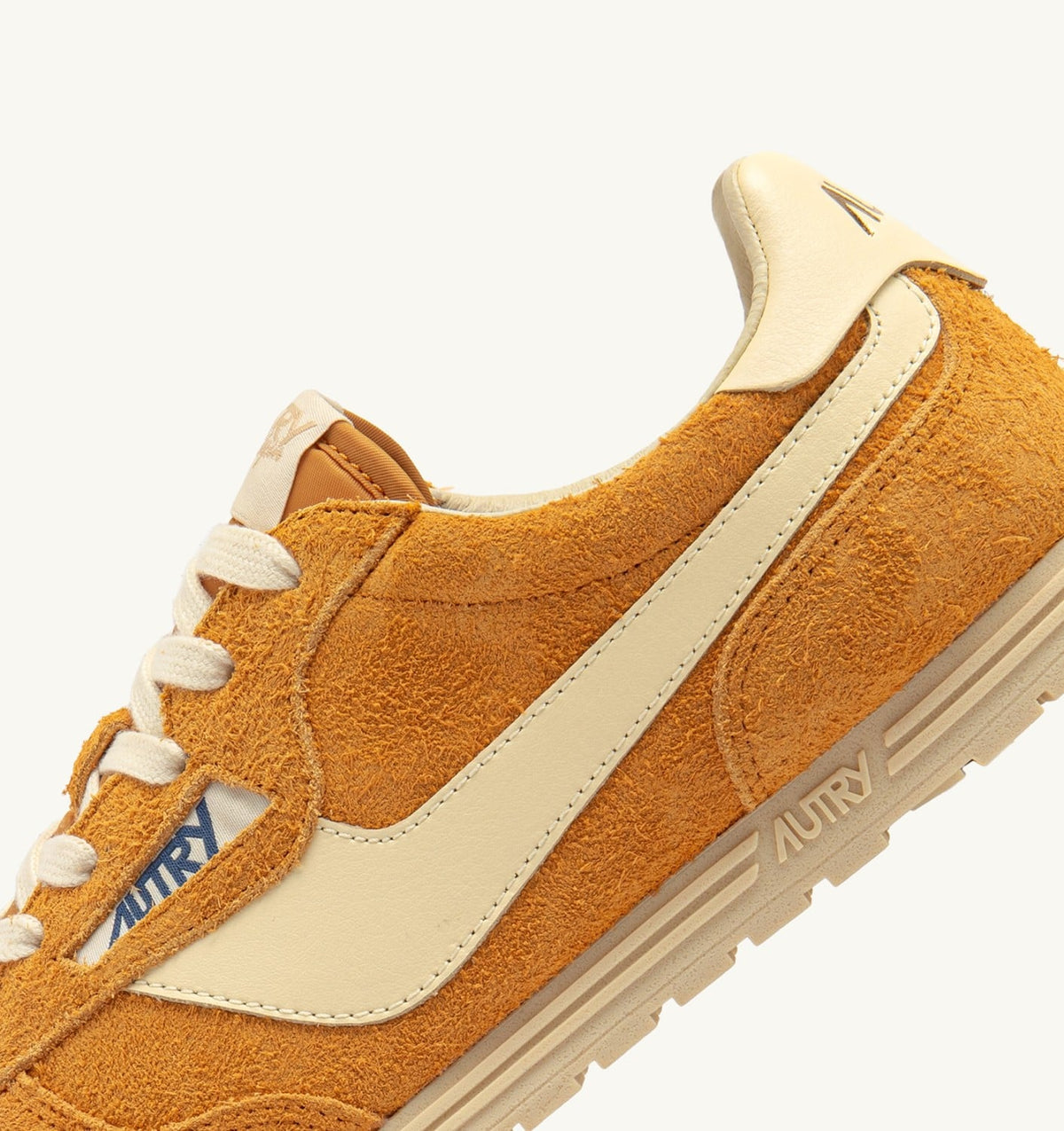 AUTRY SNEAKERS WINDSPIN IN SUEDE AND LEATHER COLOR CADMIUM AND RUTABAGA