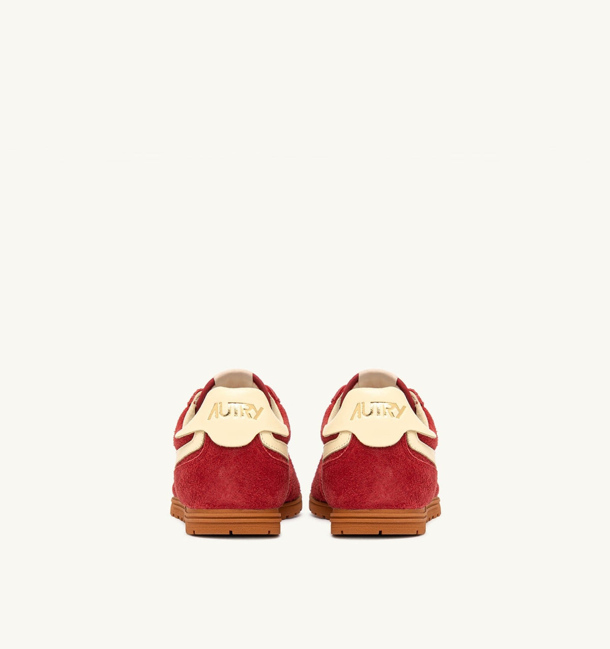 AUTRY SNEAKERS WINDSPIN IN SUEDE AND LEATHER COLOR IMPERIAL RED AND RUTABAGA