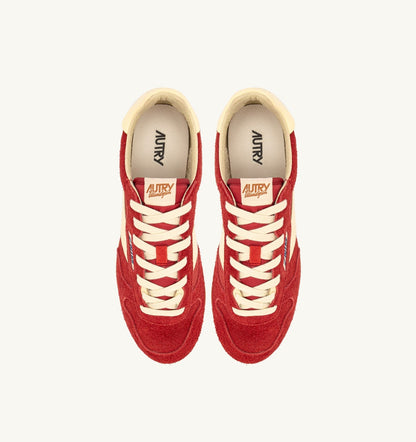 AUTRY SNEAKERS WINDSPIN IN SUEDE AND LEATHER COLOR IMPERIAL RED AND RUTABAGA