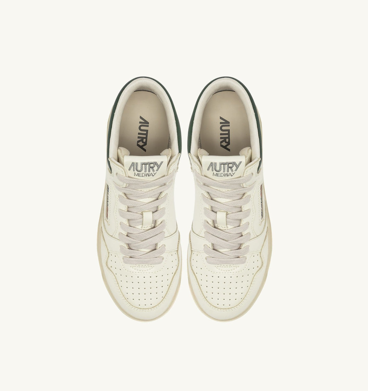 AUTRY MED-WAY SNEAKERS IN LEATHER COLOR MARSHMALLOW AND MOUNTAIN