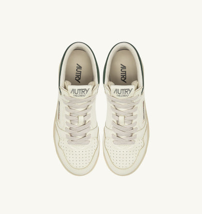 AUTRY MED-WAY SNEAKERS IN LEATHER COLOR MARSHMALLOW AND MOUNTAIN
