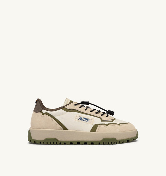 AUTRY WILDPACE LOW SNEAKERS IN WIFE AND CHOCOLATE RIPSTOP NYLON AND SUEDE