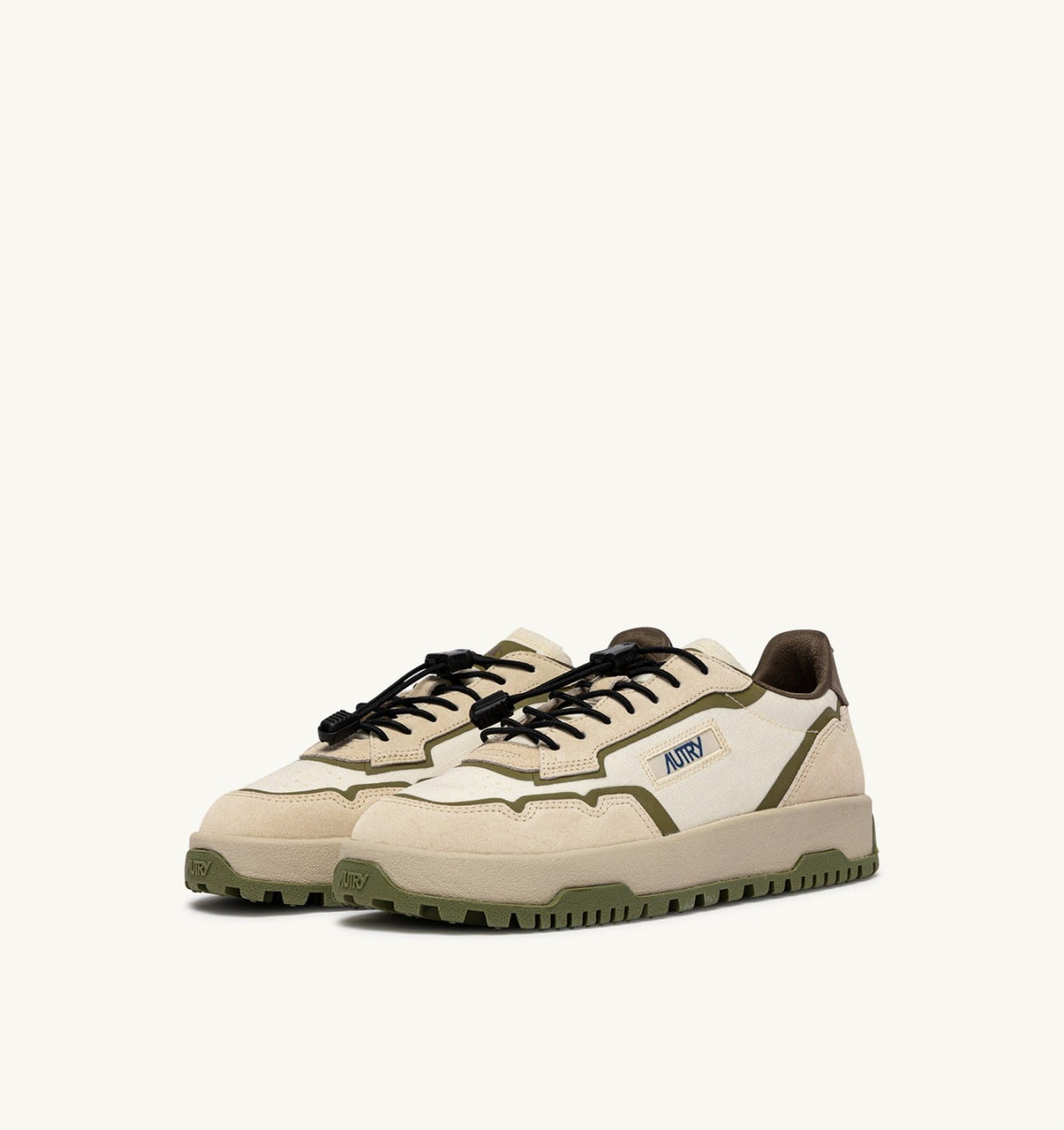 AUTRY WILDPACE LOW SNEAKERS IN WIFE AND CHOCOLATE RIPSTOP NYLON AND SUEDE