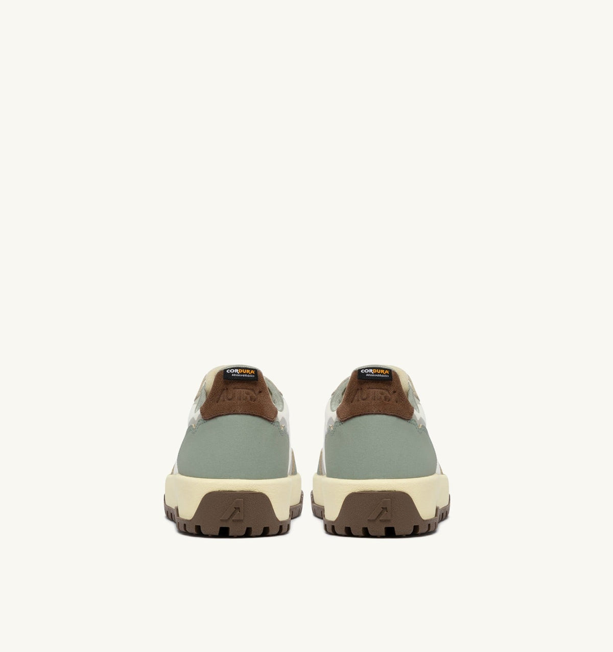 AUTRY WILDPACE LOW SNEAKERS IN MARSHMALLOW AND SEA GRASS CORDURA AND LEATHER