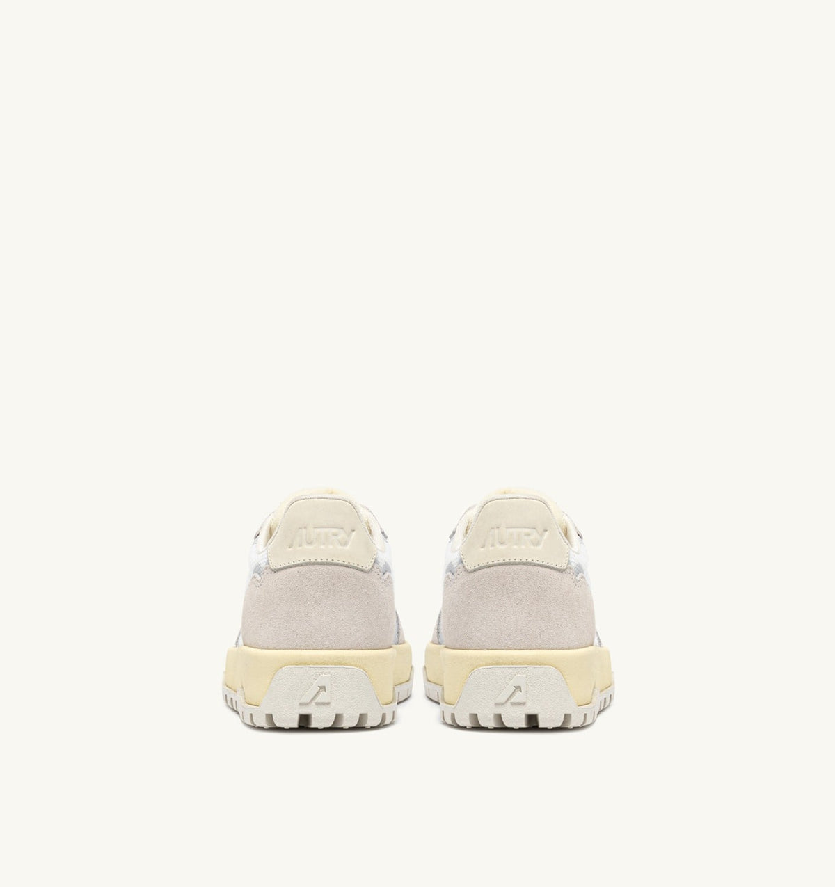 AUTRY WILDPACE LOW SNEAKERS IN WHITE AND MARSHMALLOW DRAGON MESH AND SUEDE