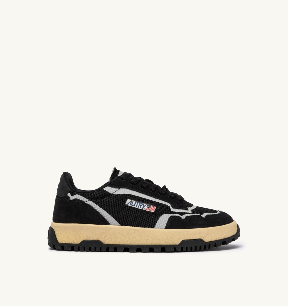 AUTRY WILDPACE LOW SNEAKERS IN BLACK DRAGON MESH AND SUEDE