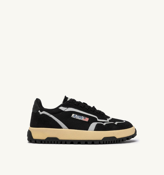 AUTRY WILDPACE LOW SNEAKERS IN BLACK DRAGON MESH AND SUEDE