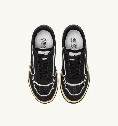 AUTRY WILDPACE LOW SNEAKERS IN BLACK DRAGON MESH AND SUEDE