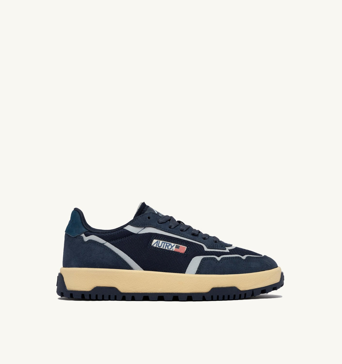 AUTRY WILDPACE LOW SNEAKERS IN BLUETTE DRAGON MESH AND SUEDE