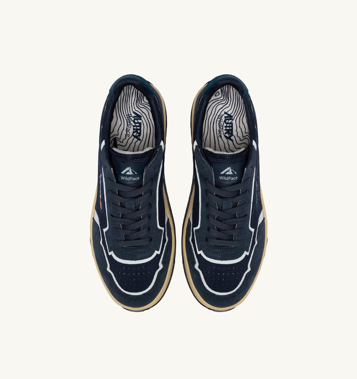 AUTRY WILDPACE LOW SNEAKERS IN BLUETTE DRAGON MESH AND SUEDE