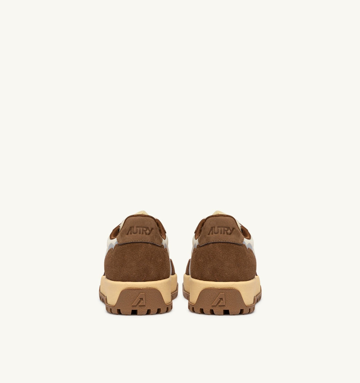 AUTRY WILDPACE SNEAKERS IN MARSHMALLOW AND CIGAR DRAGON MESH AND SUEDE