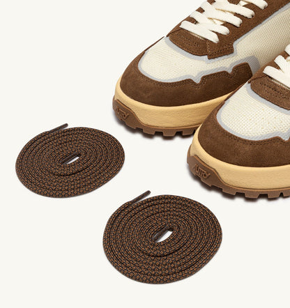 AUTRY WILDPACE SNEAKERS IN MARSHMALLOW AND CIGAR DRAGON MESH AND SUEDE