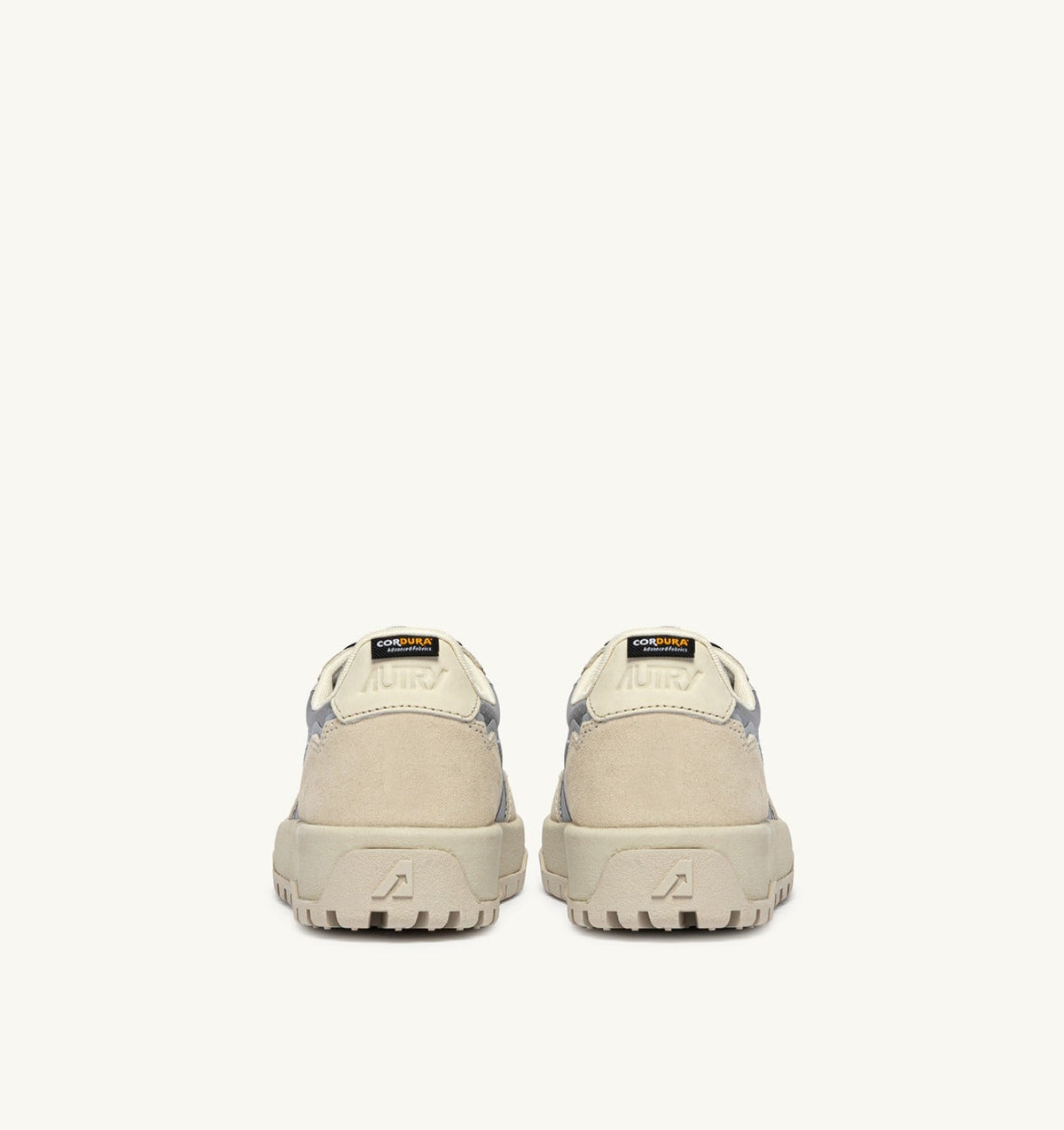 AUTRY WILDPACE LOW SNEAKERS IN WHITE AND SILVER FABRIC AND SUEDE