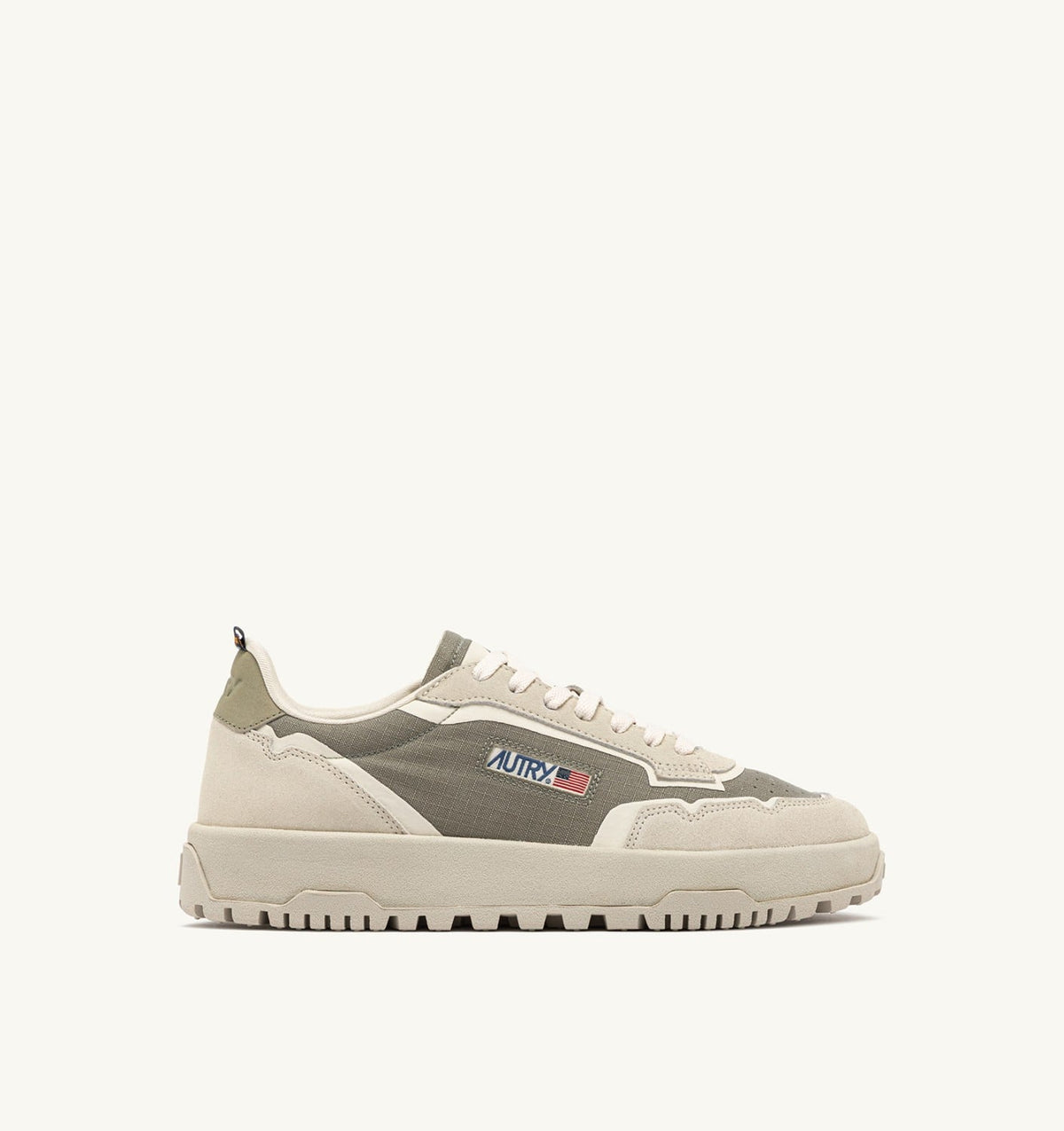 AUTRY WILDPACE LOW SNEAKERS IN ELM AND WHITE CORDURA AND SUEDE