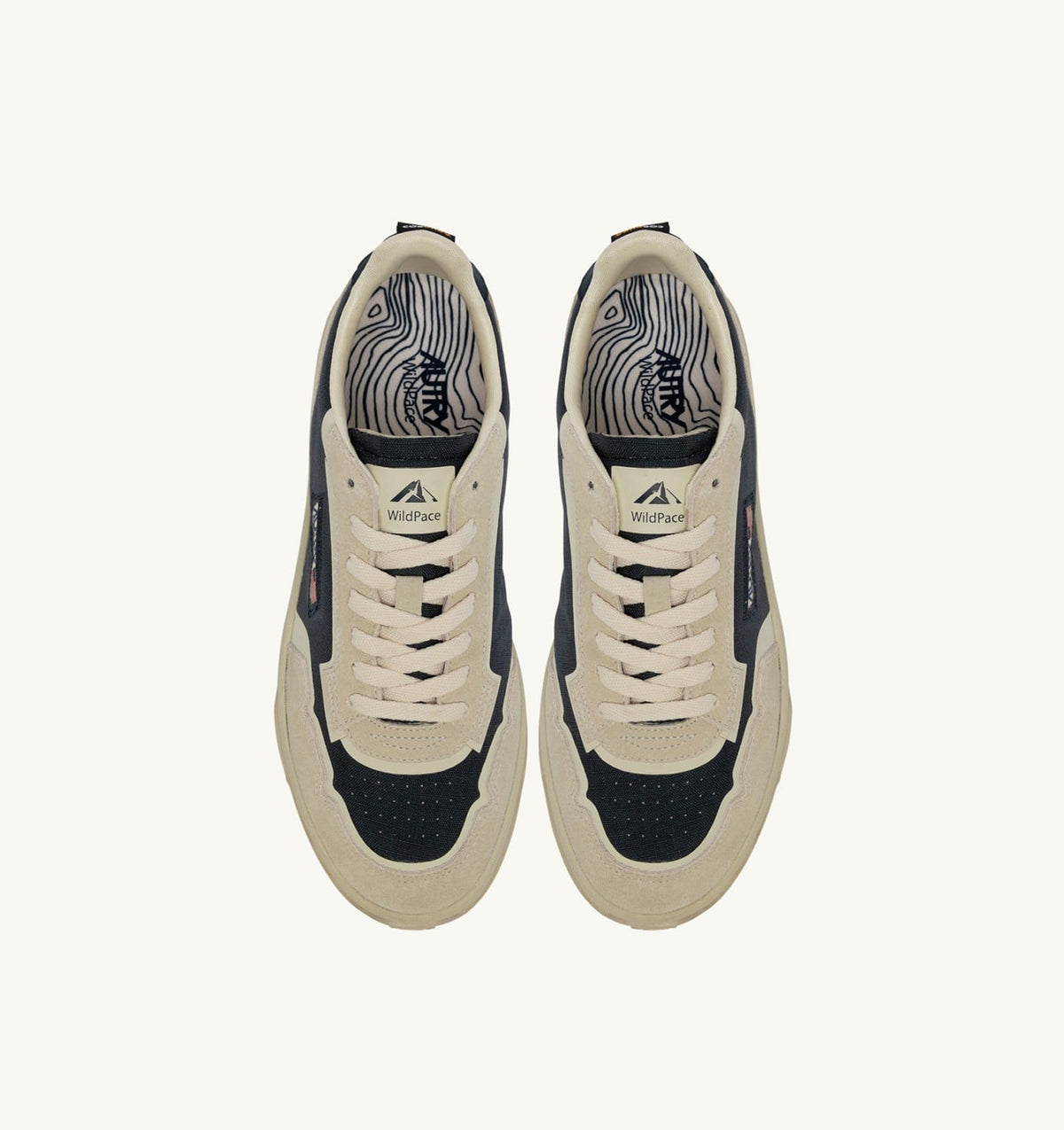 AUTRY WILDPACE LOW SNEAKERS IN WHITE AND SPACE BLUE CORDURA AND SUEDE