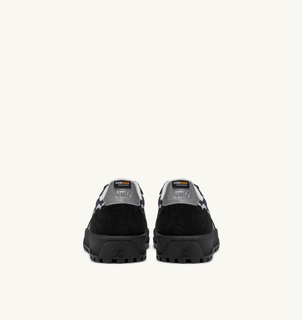 AUTRY WILDPACE LOW SNEAKERS IN BLACK AND SILVER RIPSTOP NYLON AND SUEDE